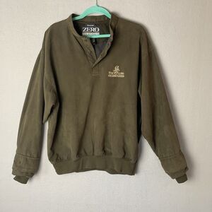 Zero Restriction Pullover Mens M Green MicroSuede 1/4 Snap Golf Jacket USA READ